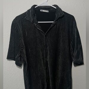 ZARA Black & White Casual Button Down
